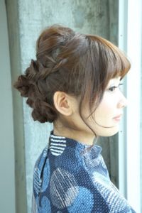 編み込みがかわいいお呼ばれヘアセット